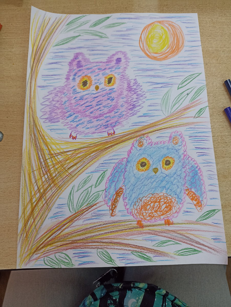 Рисовала сов на занятиях)) 