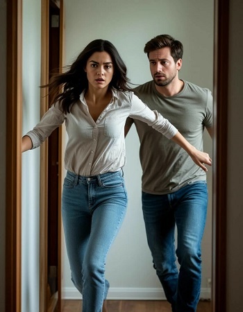 Портал открылся и из него первой вылетела Мона, за ней Вадим.