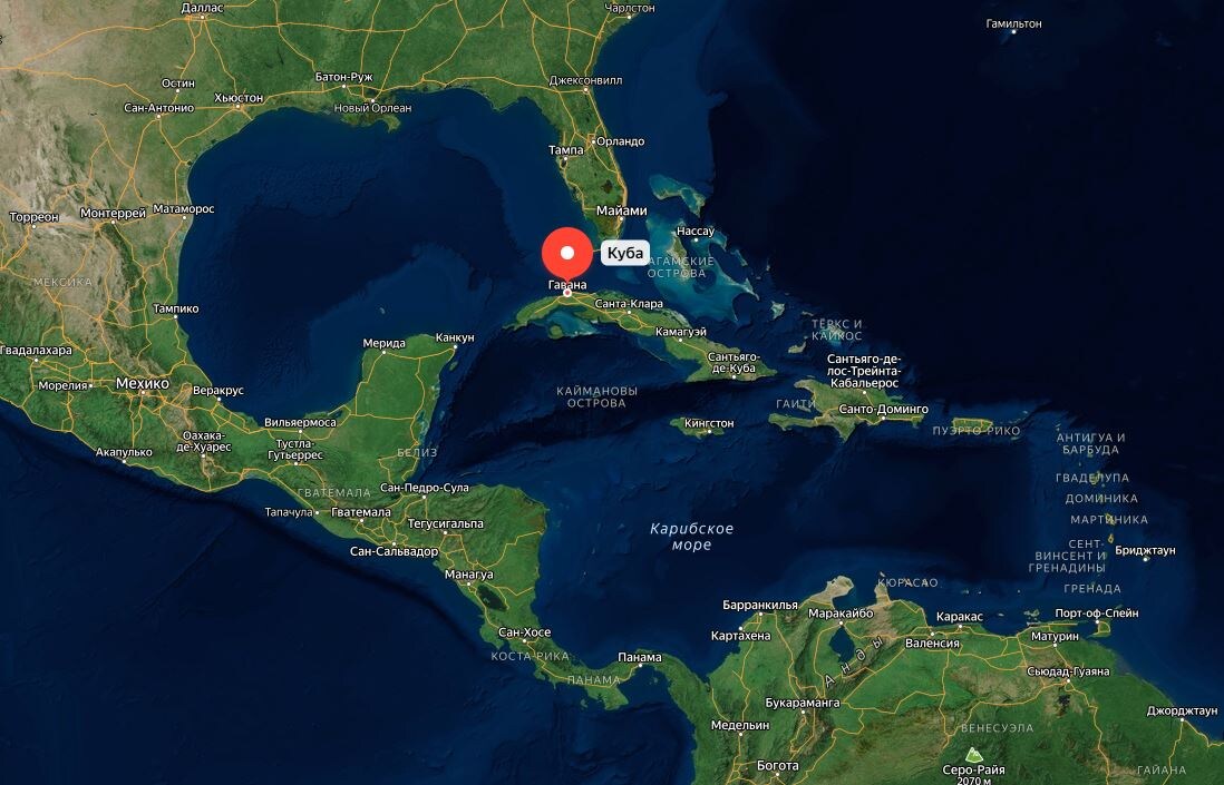 Куба на карте