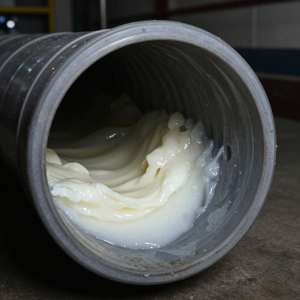 Вот так откладывается жир в трубах, полностью забивая ее