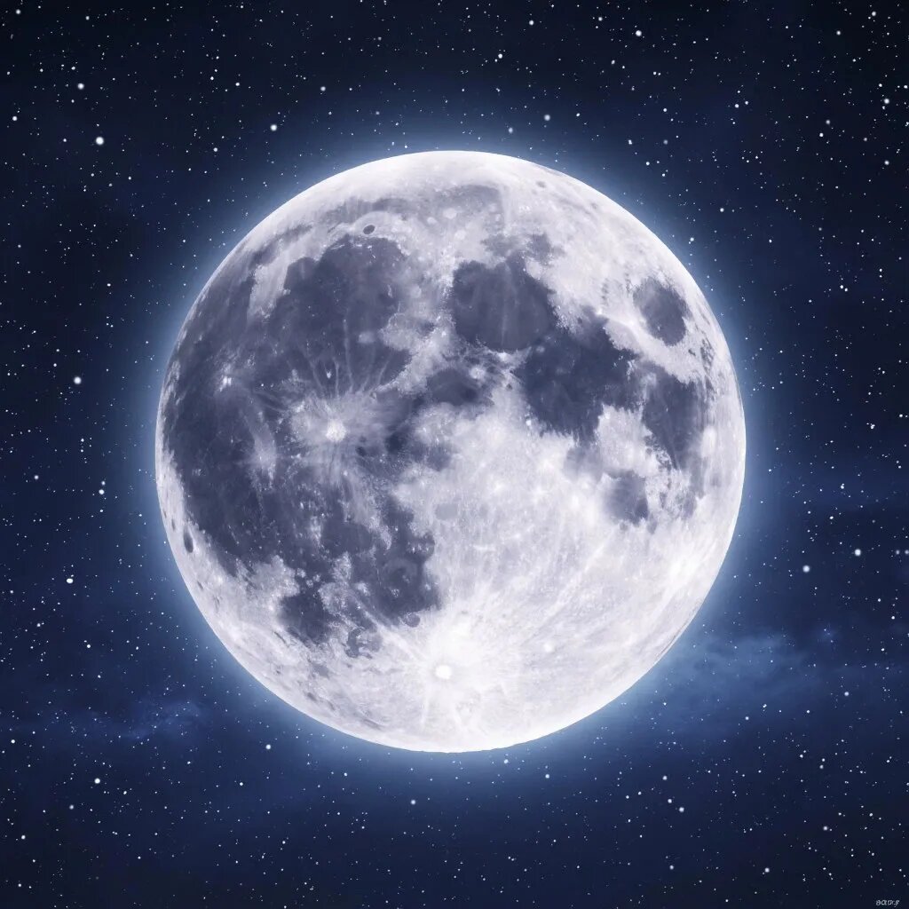 Луна. Иллюстрация сгенерирована нейросетью