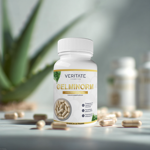 Гельминорм - натуральный антипаразитарный комплекс, безопасный природный фито антибиотик.

Помогает снизить паразитарную нагрузку на организм, служит отличным дополнением к детокс-программам.

Оказывает общеукрепляющее, противовоспалительное, жаропонижающее, противаллергенное действие, улучшает работу ЖКТ. Поддерживает иммунитет. Обладает противопаразитарным, противогрибковым, противовирусным эффектом.
Полезные свойства продукта:

- профилактика и дополнение к комплексному лечению гельминтозов. Эффективен в отношении эхинококков, лямблий, описторхоза и др. Рекомендуется после употребления рыбы и мясных продуктов неизвестного происхождения или сомнительной свежести;

- растительное антибактериальное и противогрибковое средство общего действия. Эффективен в отношении стрептококков, стафилококков, энтерококков, а также против кандиды и других видов грибковых поражений;

- как желчегонное и гепатопротекторное средство. Оказывает помощь при дискинезии желчных путей, нестабильной работе желудка и кишечника;

- помогает при пищевых отравлениях;

- улучшает состояния при любых воспалительных процессах (пневмонии, воспаления слизистых оболочек, холецистит, простатит, уретрит и т.п.)

- эффективен в комплексной терапии инфекционных поражений (хеликобактерная инфекция, туберкулез, грипп, малярия, сифилис, дизентерия, кашель различного происхождения);

- улучшает состояние кожи при аллергических проявлениях, которые могут быть вызваны паразитозами.

Состав: целлюлоза микрокристаллическая ,  экстракт коры осины, экстракт травы тысячелистника, экстракт цветков пижмы, магниевая соль стеариновой кислоты , диоксид кремния каморфный .

Содержание в суточной порции (2 капсулы) мг :Экстракт коры осины-160

Экстракт травы тысячелистника -160

Экстракт цветков пижмы - 50

Экстракт цветков пижмы -50                                                                                                                                                    