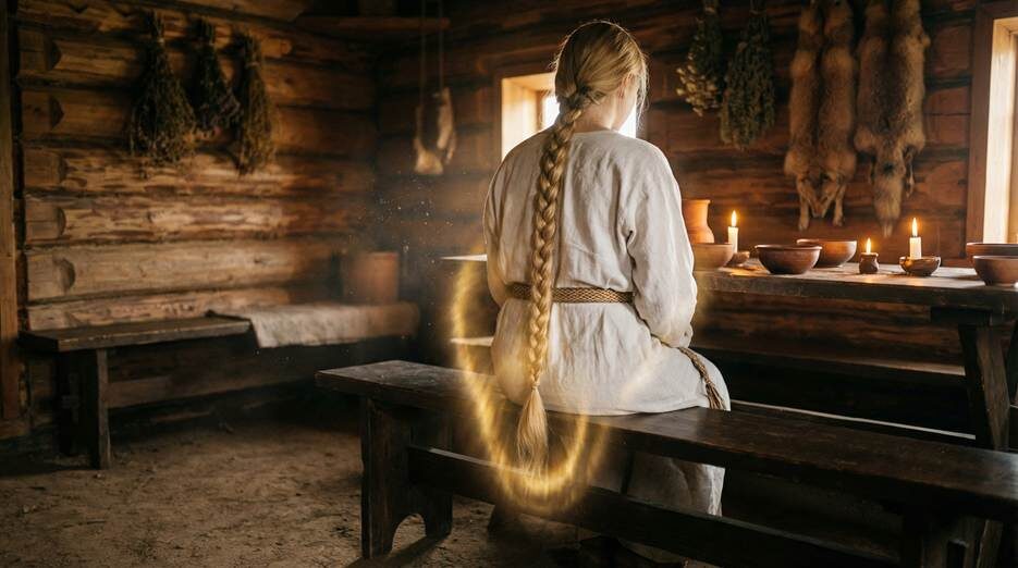 Коса, сплетенная из трех прядей, закрывала позвоночник и служила энергетическим щитом. Обрезать её – значило стать беззащитной.