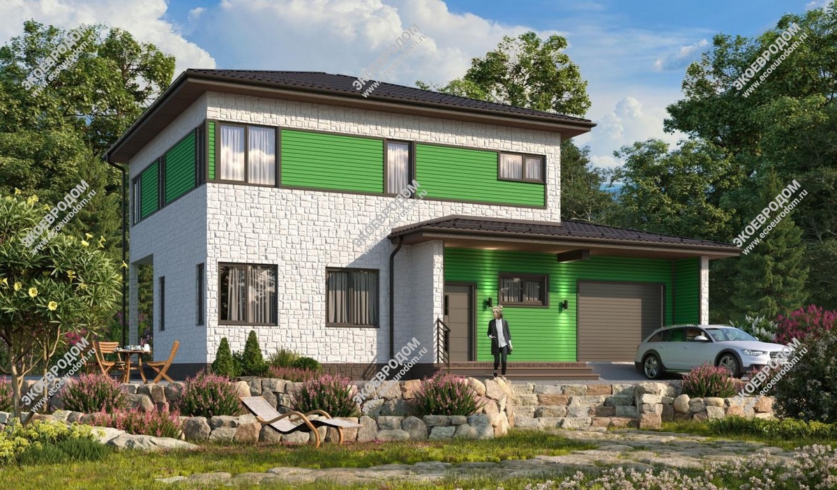 Проект большого дома из СИП панелей — Эльба 217 кв. м.