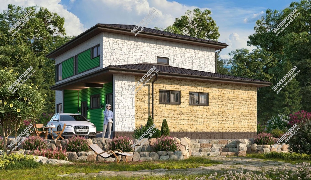 Дом с гаражом из СИП панелей с продуманной планировкой