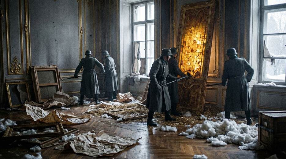 Советские музейщики пытались спрятать комнату за бумагой и ватой, но нацисты знали, где искать. Шедевр демонтировали меньше чем за двое суток.