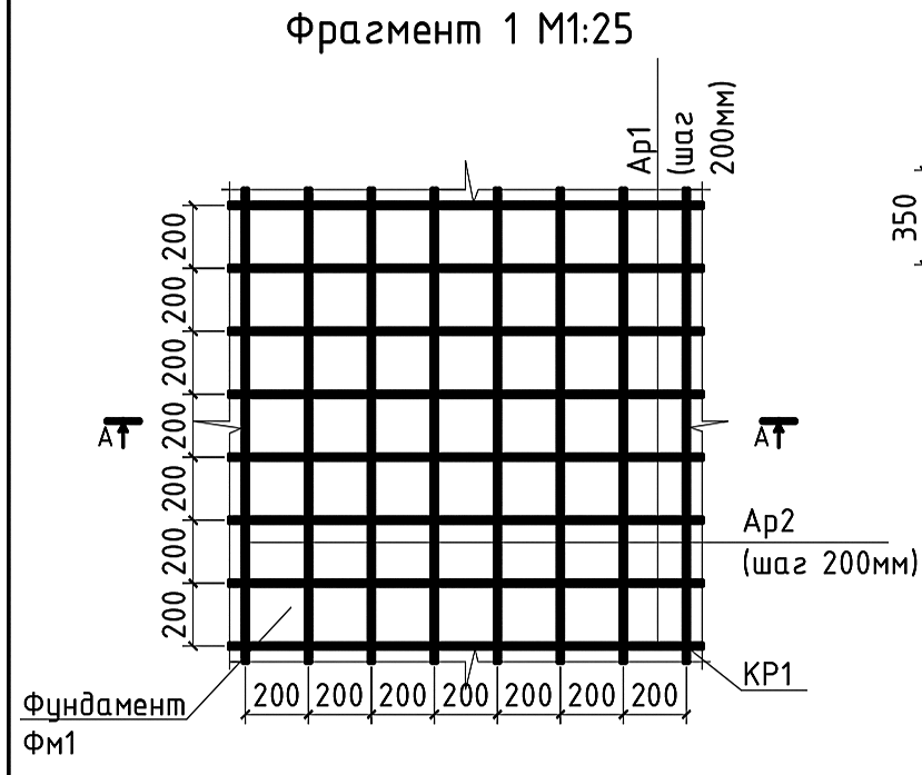 Рис.2 - Фрагмент арматурного каркаса