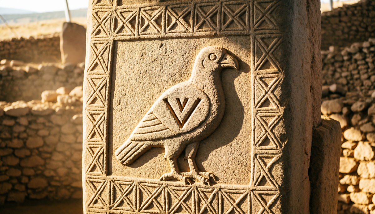 12 тысяч лет назад охотник из Гёбекли-Тепе вырезал на камне птицу с V-образным знаком. Он даже не догадывался, что создаёт первый в мире календарь — 365 дней, 12 лунных месяцев. 