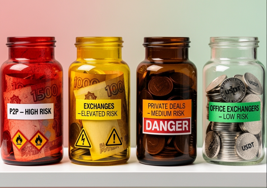 Четыре сосуда с рублями: где прозрачность процесса определяет сохранность средств