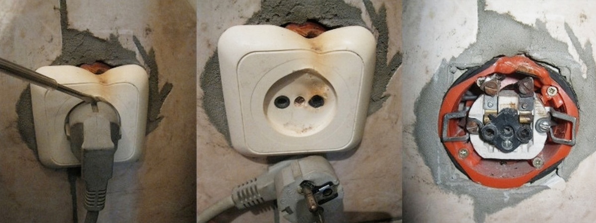 Пример оплавления розетки