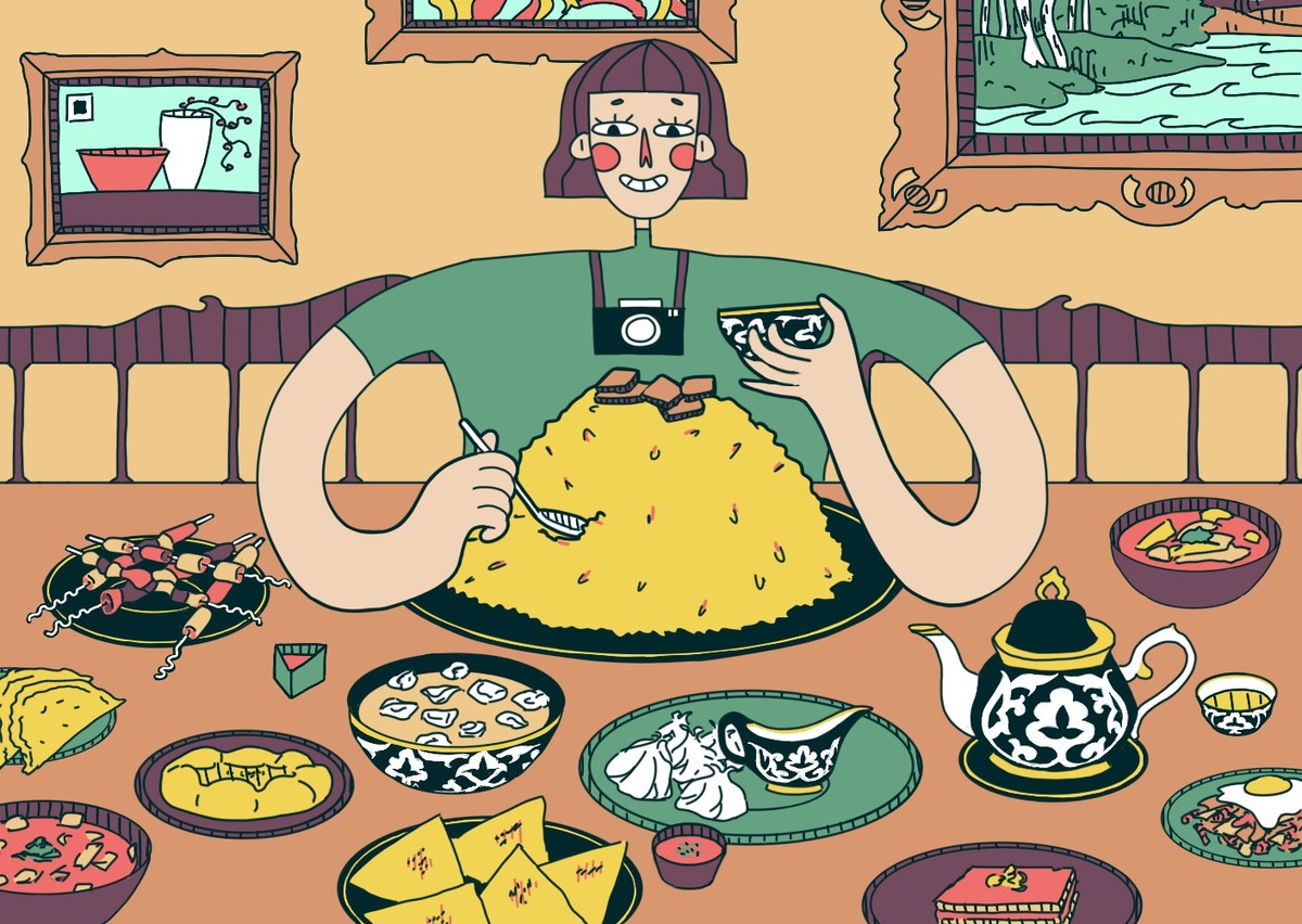 "Ташкент" 95 баллов на олимпиаде МОМ на вступительных в Школу дизайна ВШЭ, анимация и иллюстрация. Автор: Анастасия. Проект выполнен в рамках сопровождения Шизайн.
