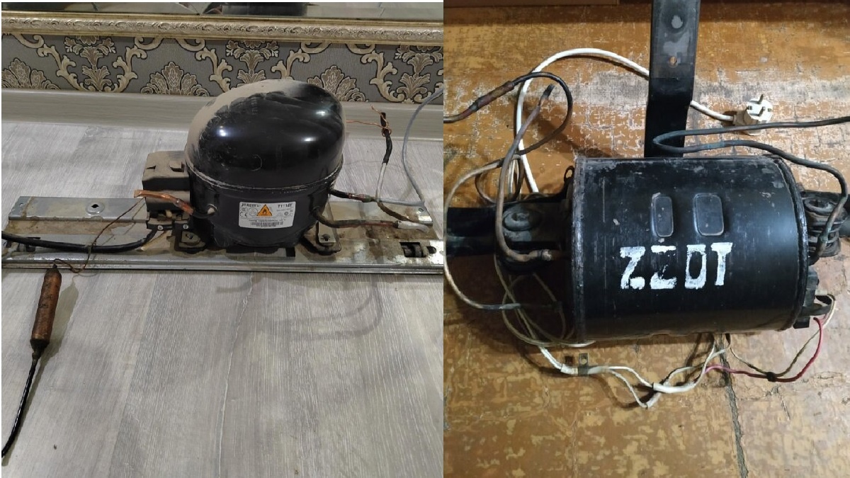 На фото слева - компрессор современного холодильника. Справа - мотор холодильника ЗИЛ