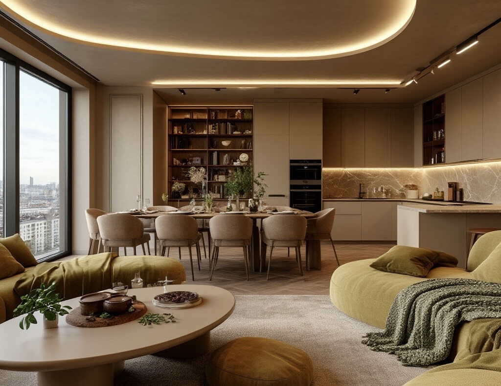 Дизайн кухни-гостиной. Студия дизайна АрхиКомфорт