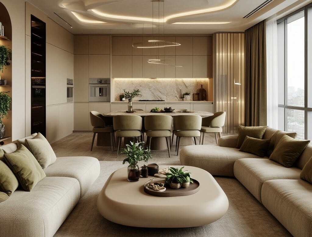 Дизайн кухни-гостиной. Студия дизайна АрхиКомфорт