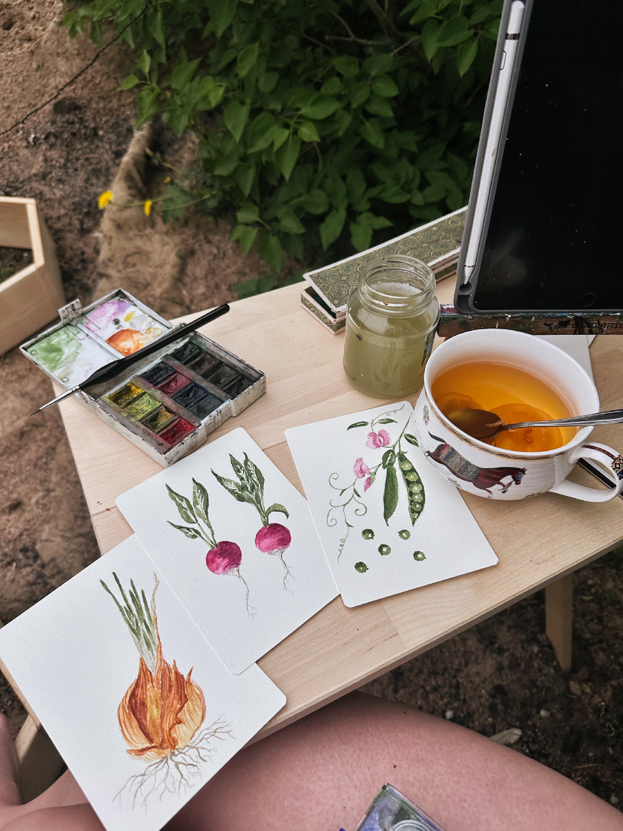 Рисую в саду