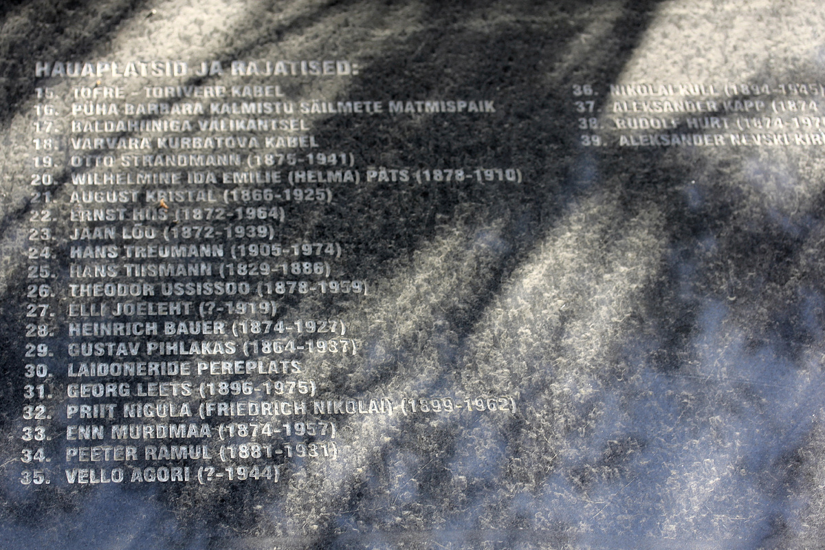 На каменной карте обозначены места захоронений известных людей