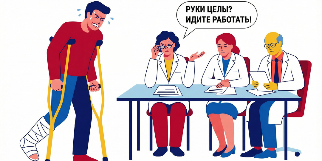 Мне отказали в инвалидности, хотя я не могу ходить без костылей. Врач на МСЭ сказал: "Вы же дошли до нас"