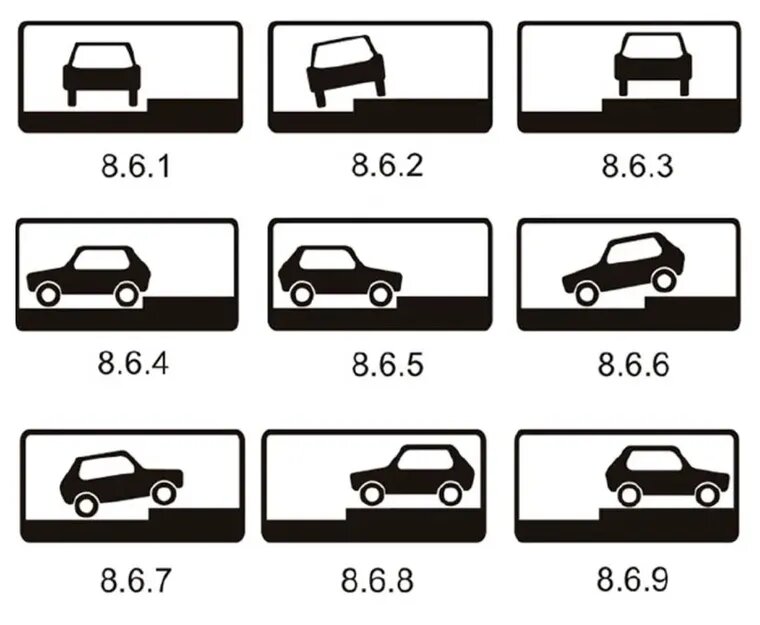 Некоторые таблички разрешают парковаться с частичным или полным заездом на тротуар