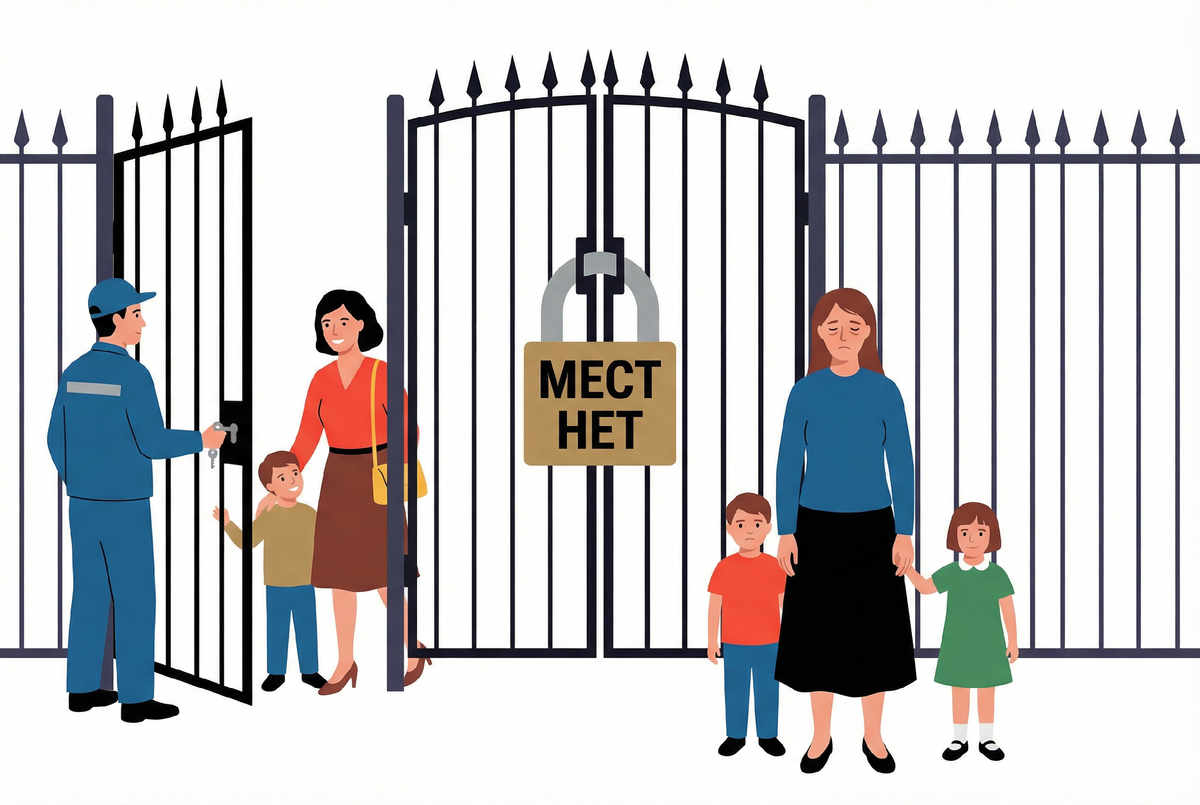 Нам сказали «мест нет». А через неделю соседский ребёнок пошёл в
 тот самый садик. «У нас знакомая в управлении». Вот и всё объяснение