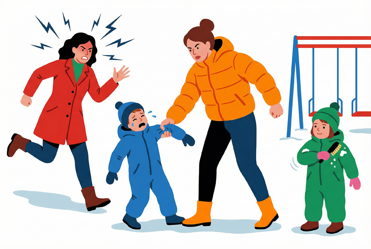 На площадке чужая мать схватила моего сына. За руку. И крикнула: «Пожалеешь!» Ему шесть лет. Я хочу в суд!