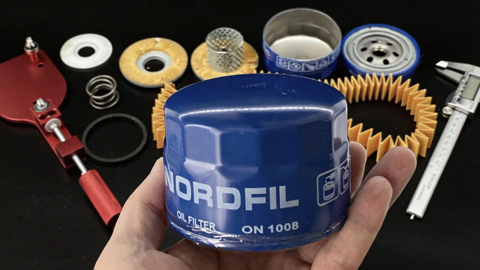 NORDFIL ON1008: распил и тест масляного фильтра