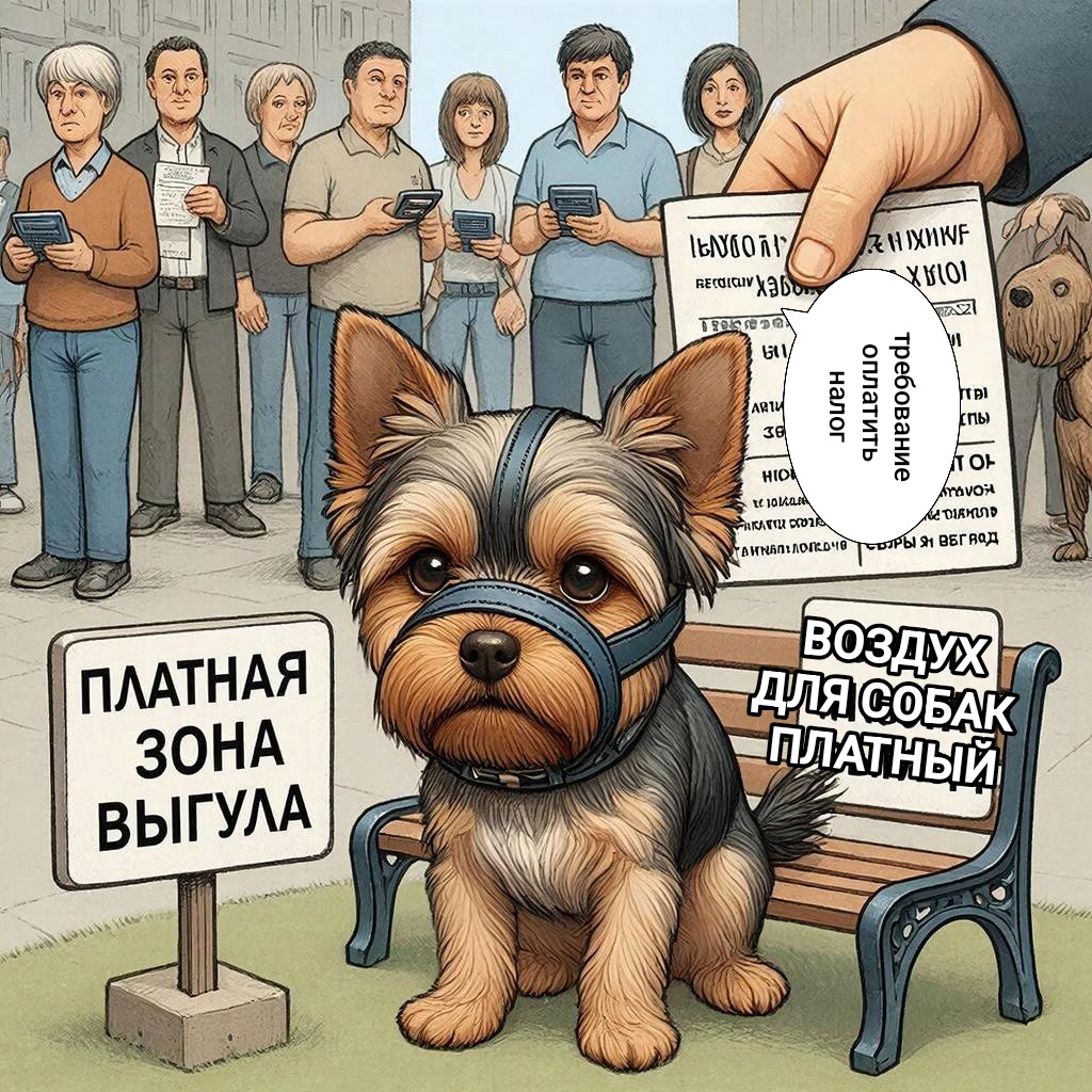 Такими темпами скоро дождёмся налог на выдыхаемый собакой углекислый газ, загрязняющий атмосферу. 