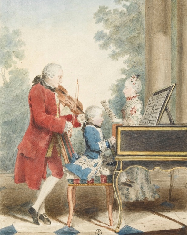 «Семья Моцарт дает гастроли в Париже». Луи Каррожи Кармонтель. 1763 год.