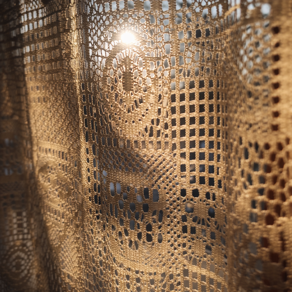 Рассвет прорывается сквозь ажурную штору