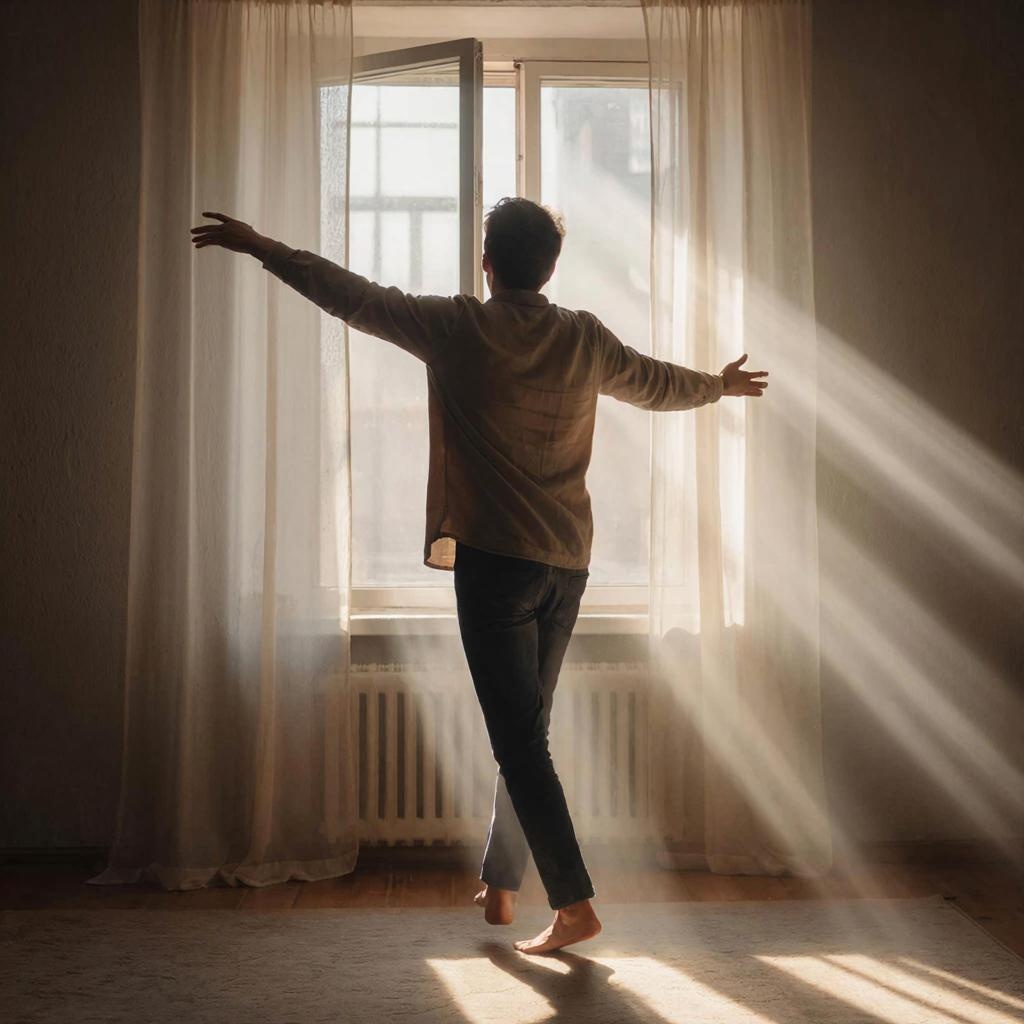 Мужчина у открытого окна.