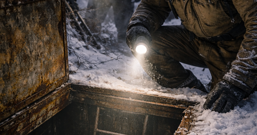 Под снегом оказался люк. И Палыч сказал, что лучше было его не находить