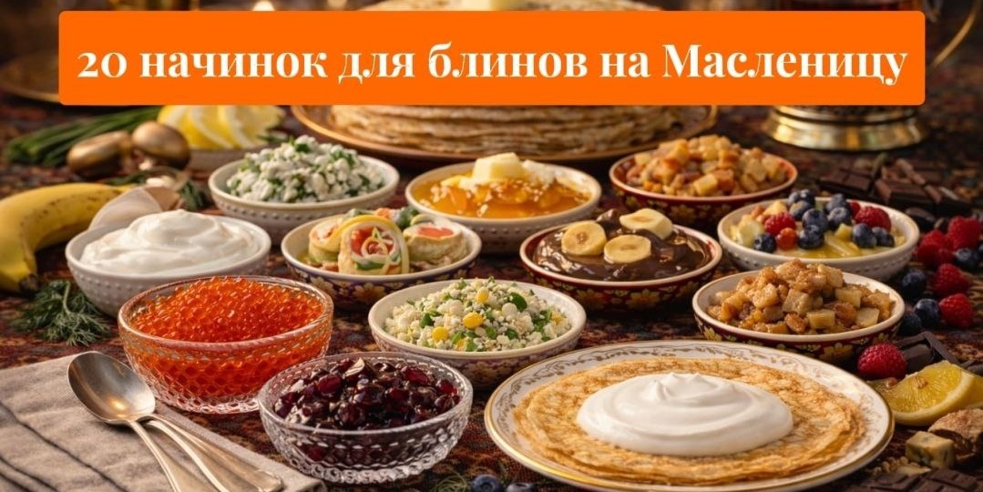 20 начинок для блинов, которые разлетаются первыми: солёные и сладкие “любимчики” для Масленицы