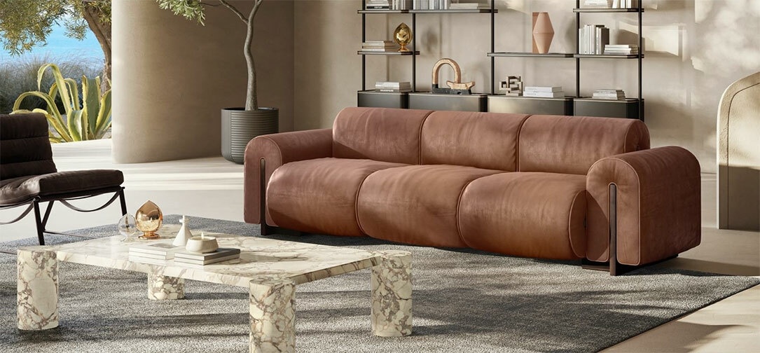 Диван COLLE NATUZZI ITALIA и столик TEMPIO