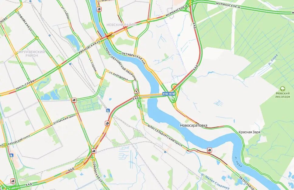    Фото: скрин сервиса «Яндекс Пробки»