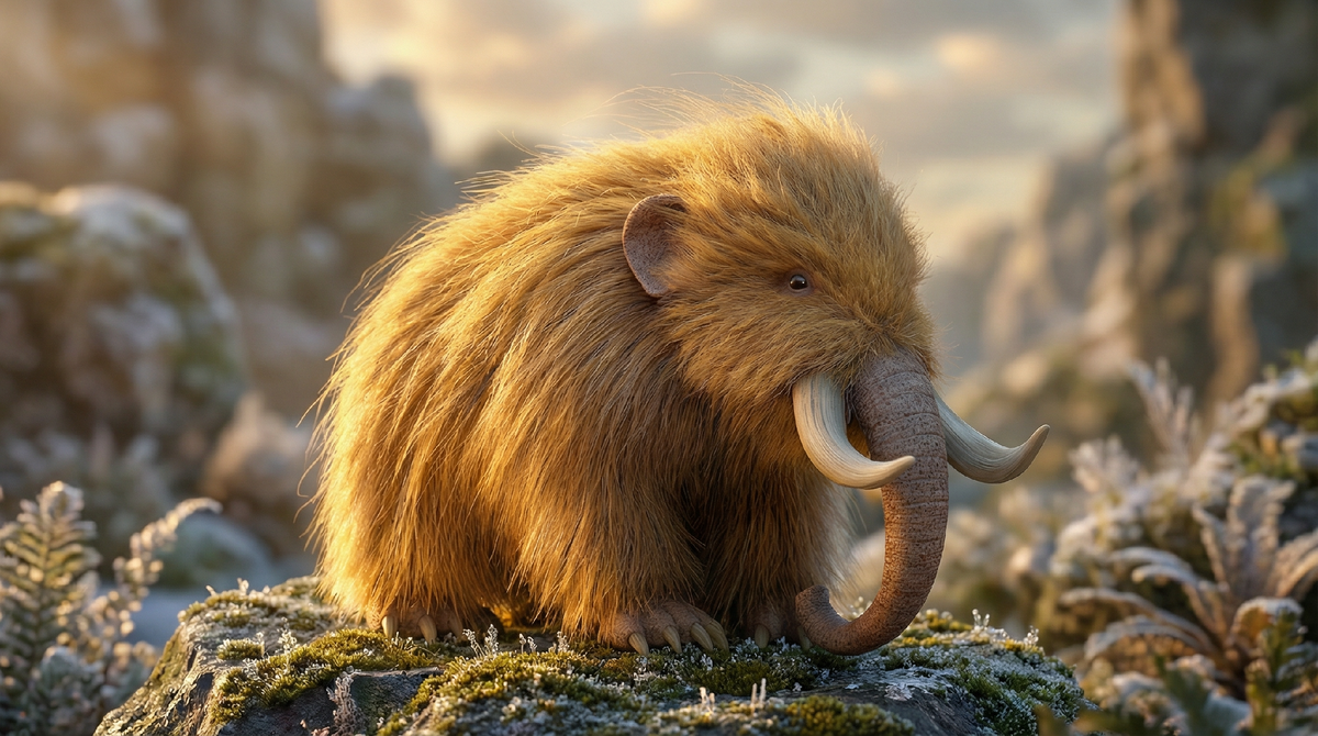 Макет будущего мамонтентка. По версии ученых, цвет шерсти у многих мамонтов был именно таким.