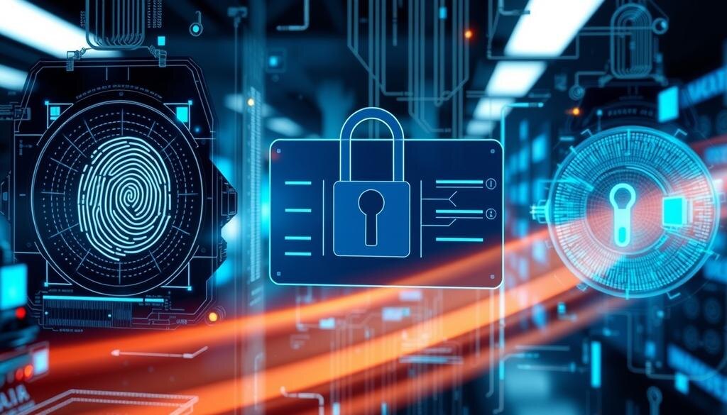   Визуальное представление примеров биометрической защиты и идентификации.