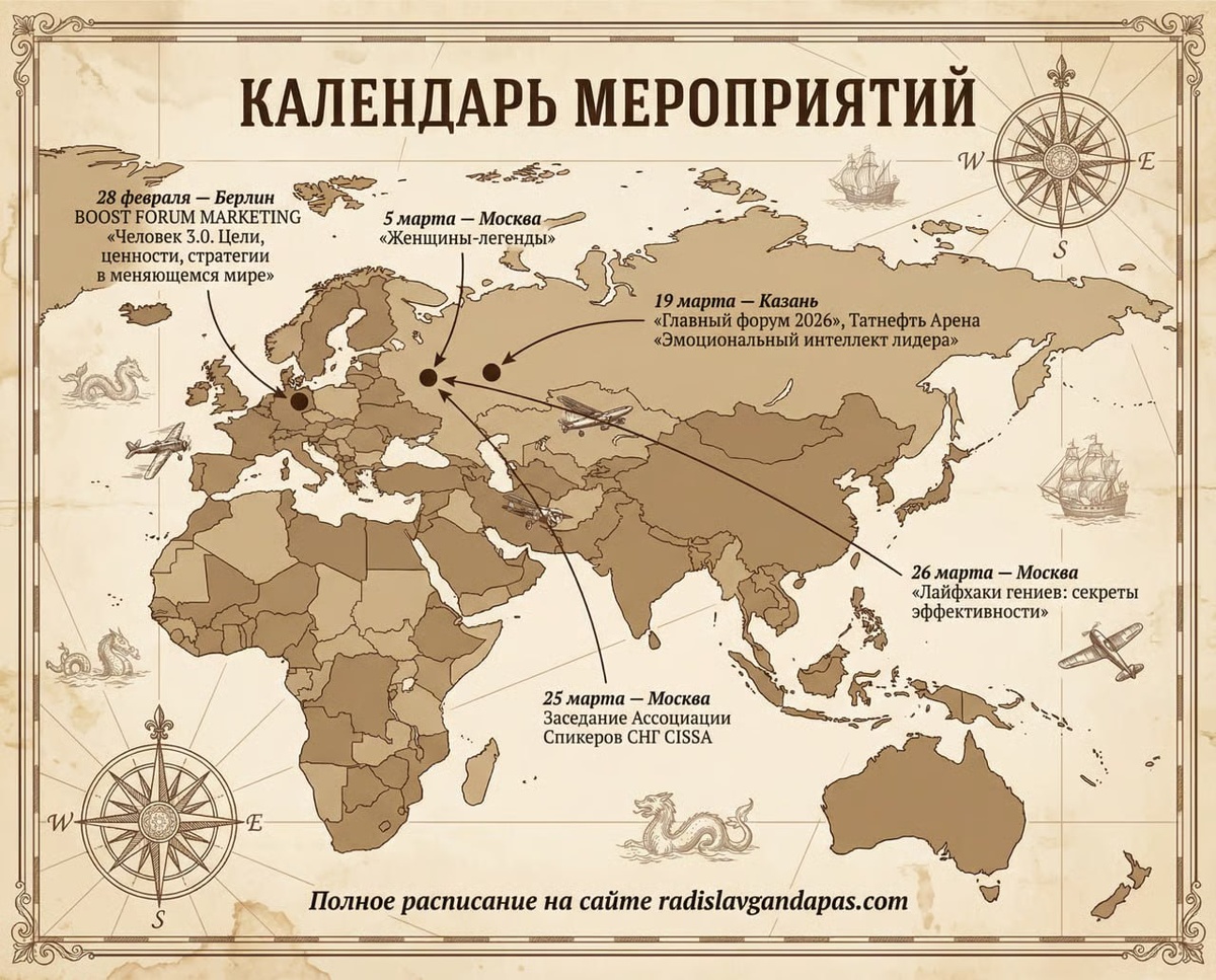 Февраль-март. Календарь тренингов и выступлений.  Радислав Гандапас 