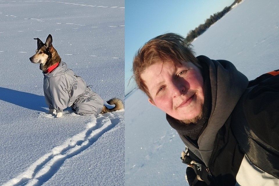    Погибший художник брал пса во все путешествия. Фото: Соцсети.