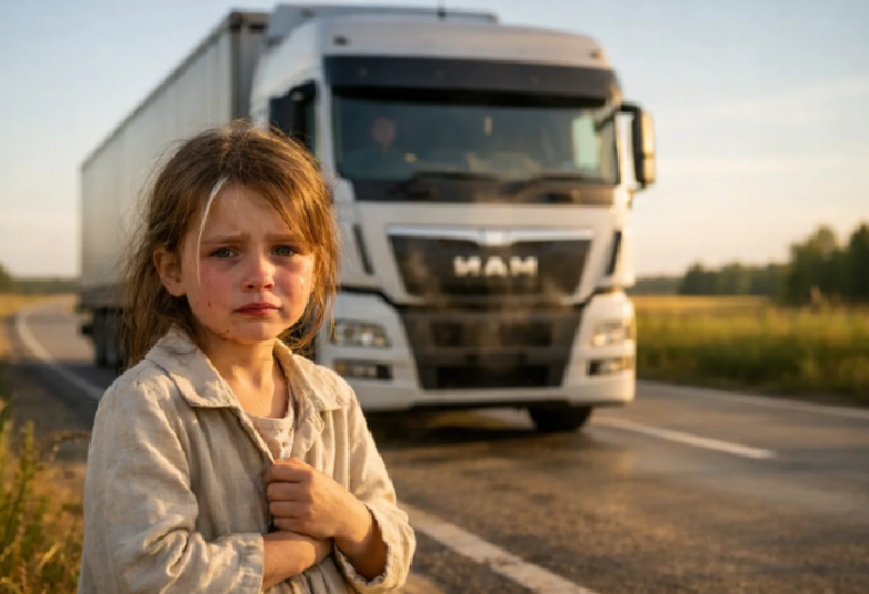 Дальнобойщик подобрал на трассе плачущую девочку