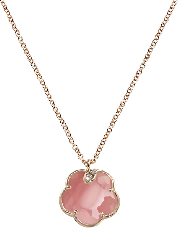 Колье Pasquale Bruni из розового золота с бриллиантами и розовым халцедоном
