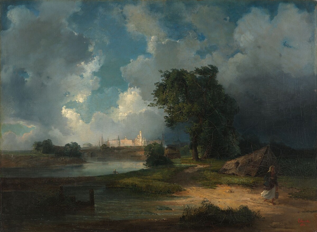 Алексей Саврасов. Вид на Кремль в ненастную погоду. 1851. Холст, масло.
Государственная Третьяковская галерея