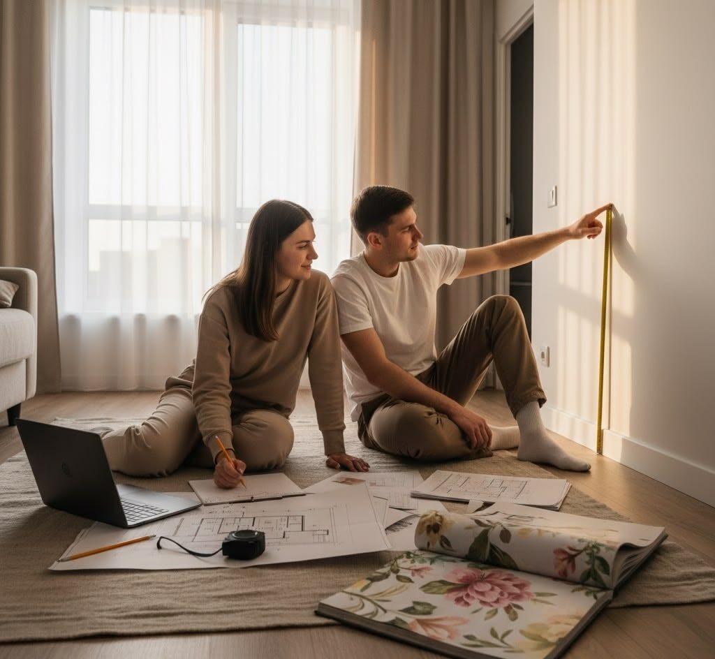 Точный замер стен перед покупкой обоев экономит время и деньги.  📷

