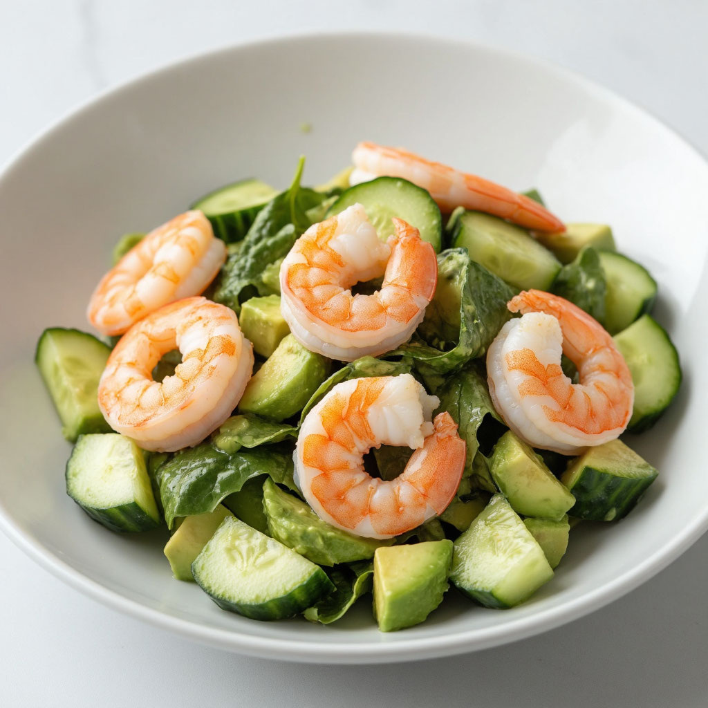 Салат «Авокадо‑креветка» 