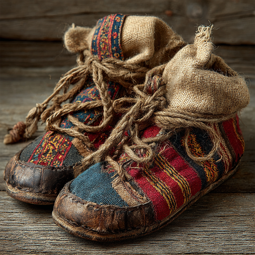 Это, конечно, не лапти, но тоже обувь не особо добротная. 