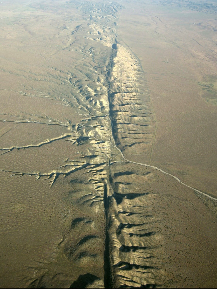 Разлом Сан-Андреас с высоты. Линия разлома