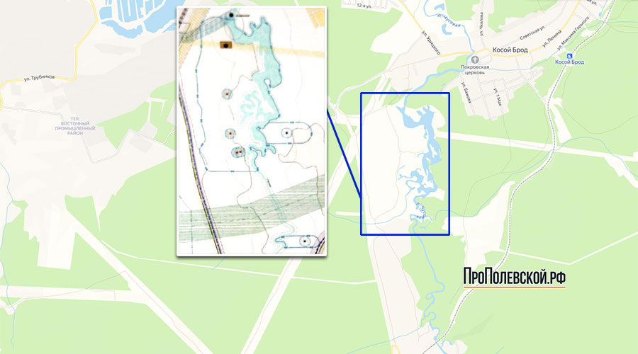 Участок для строительства подземного Верхне-Чусовского водозабора расположен в долине реки Чусовой, между селом Косой Брод и посёлком Станционный-Полевской, недалеко от того места, откуда сейчас идёт поверхностный водозабор