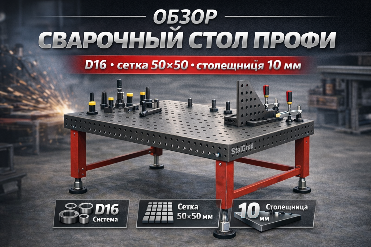 ПРОФИ — D16, сетка 50×50, столешница 10 мм