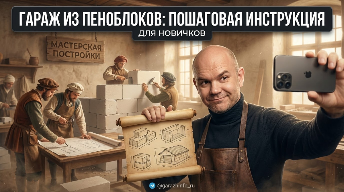    Вы узнали, как своими руками построить гараж из пеноблоков. Zero8
