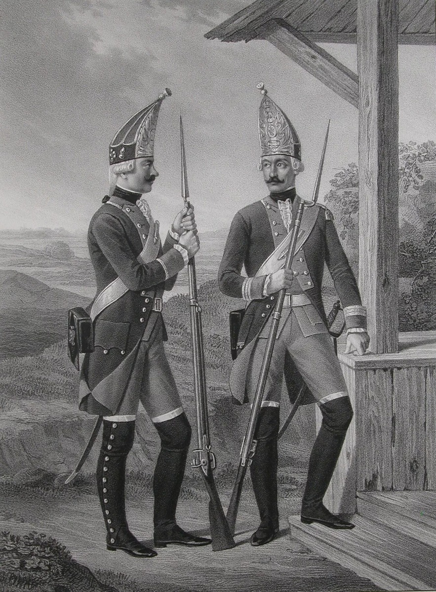 Русские гренадеры XVIII в.