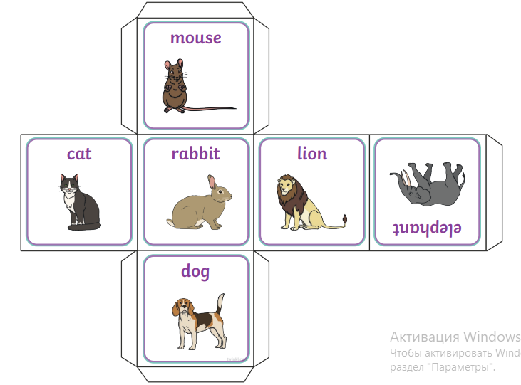 Кубики Эмоции и Животные с ресурса Twinkl