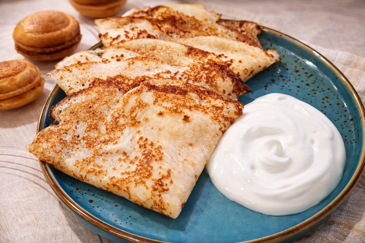 Блины на молоке и кипятке